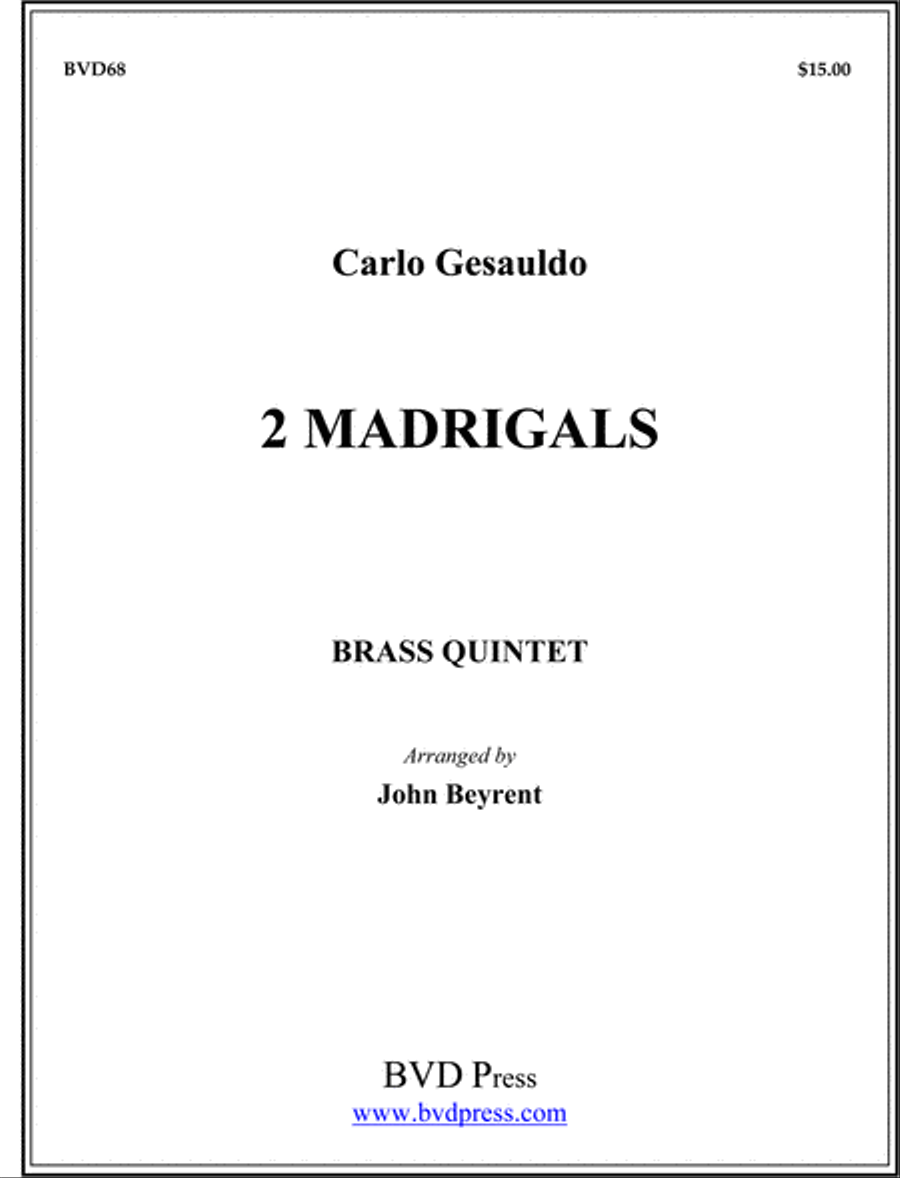 2 Madrigals Brass Quintet scores gallery preview page 1