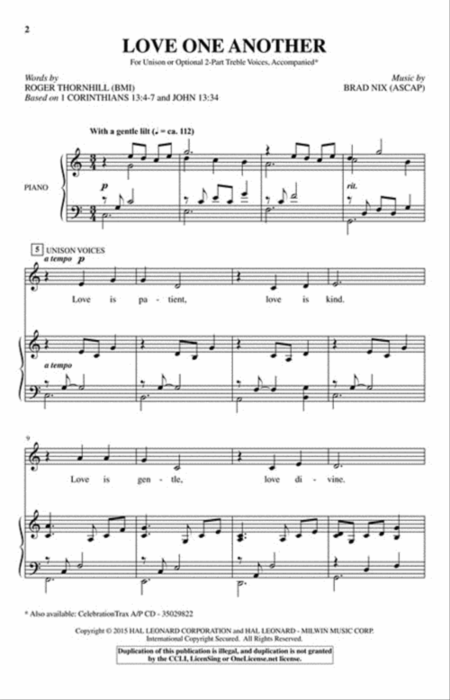 Love One Another Love One Another Unison Choir scores gallery preview page 2