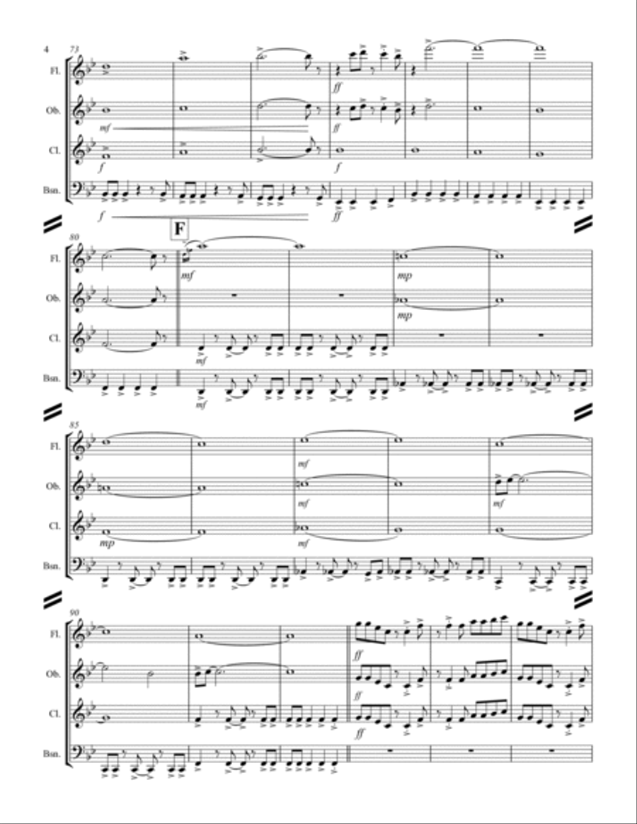 Take On Me Woodwind Quartet scores gallery preview page 5