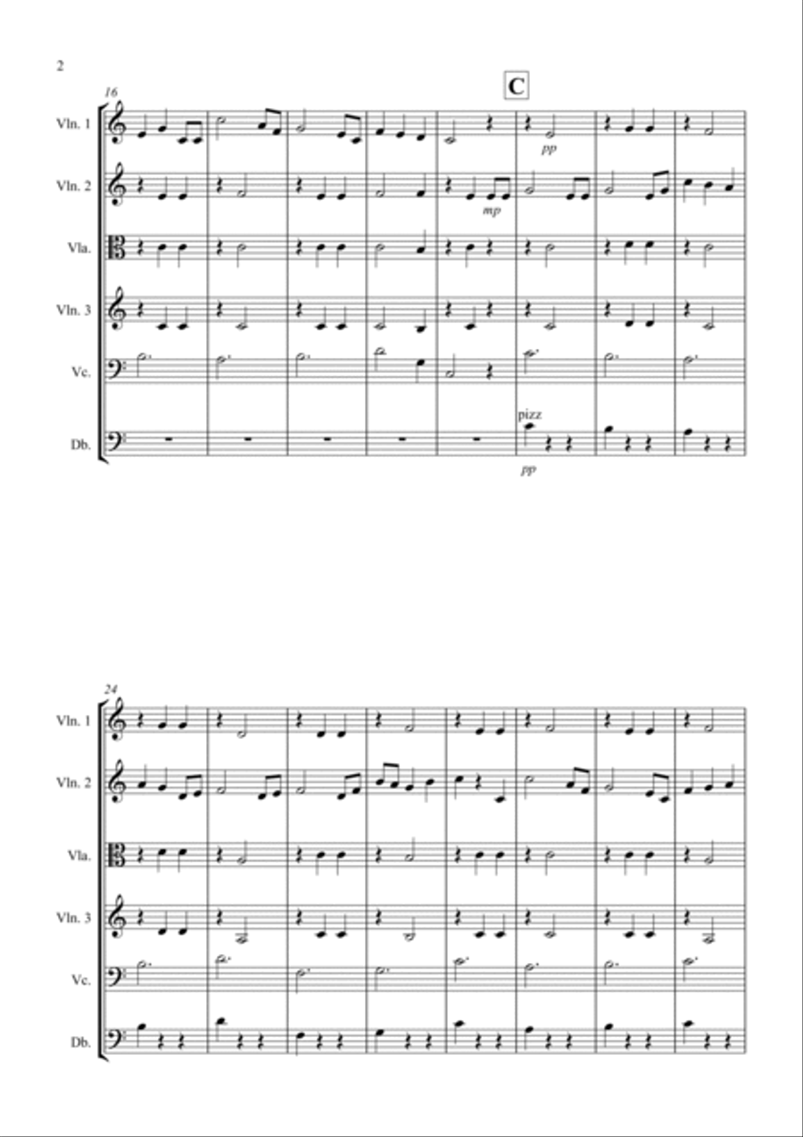 Brahms Lullaby for String Orchestra String Orchestra scores gallery preview page 2