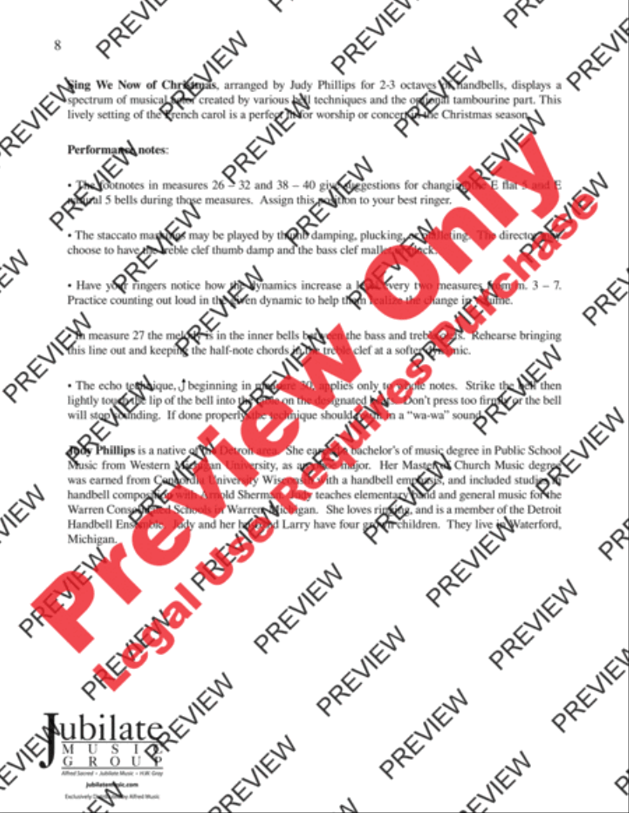 Sing We Now of Christmas Sing We Now of Christmas Handbell Choir scores gallery preview page 8
