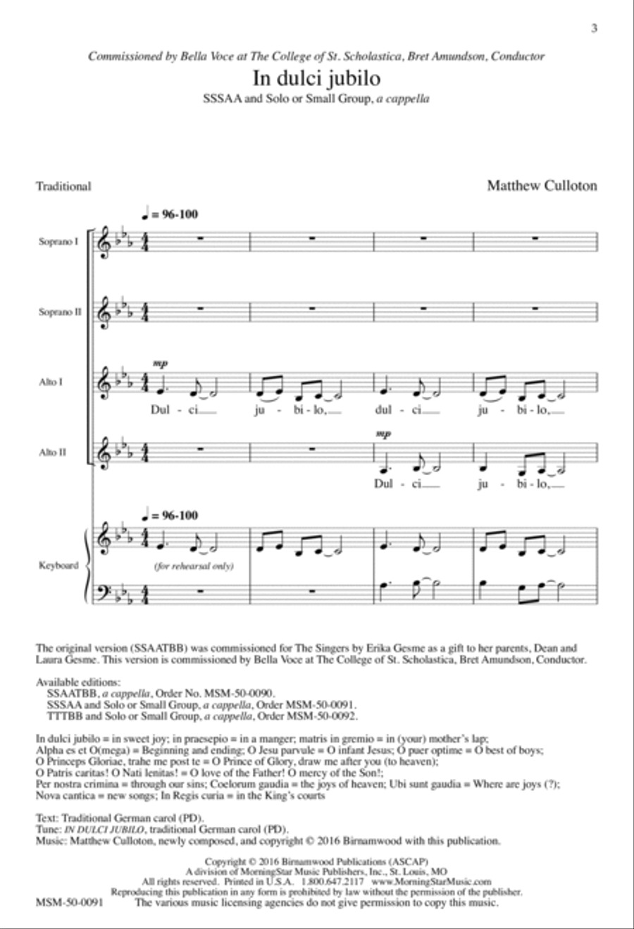 In dulci jubilo A Cappella scores gallery preview page 2
