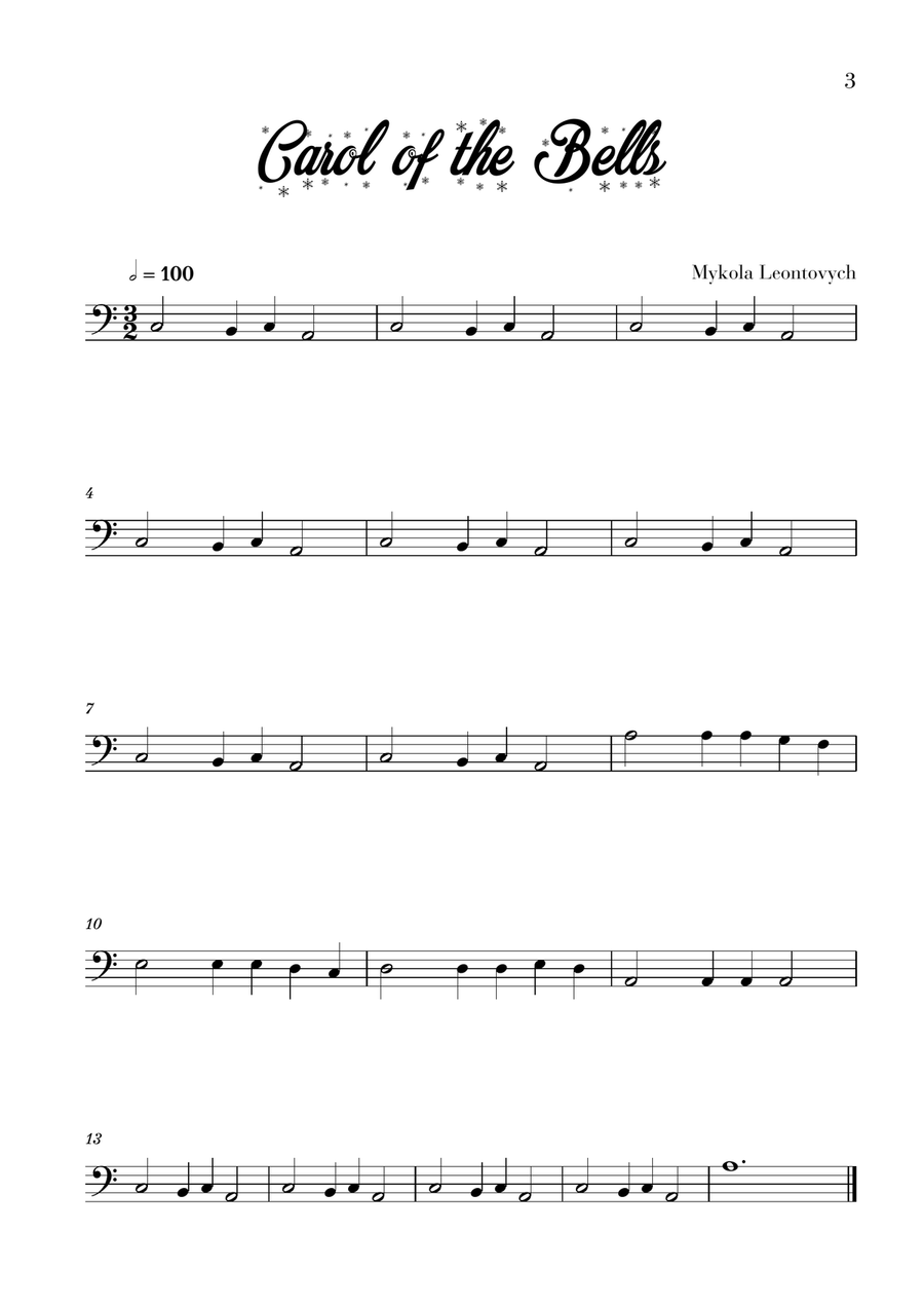 10 Easy Christmas Carols for Cello Beginners (Music for Children) Cello Solo scores gallery preview page 5