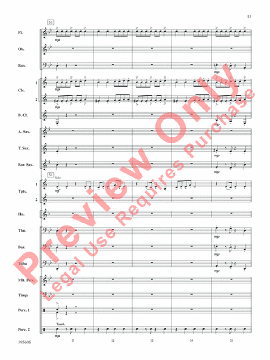 Pyramid of the Sun Pyramid of the Sun Concert Band scores gallery preview page 13