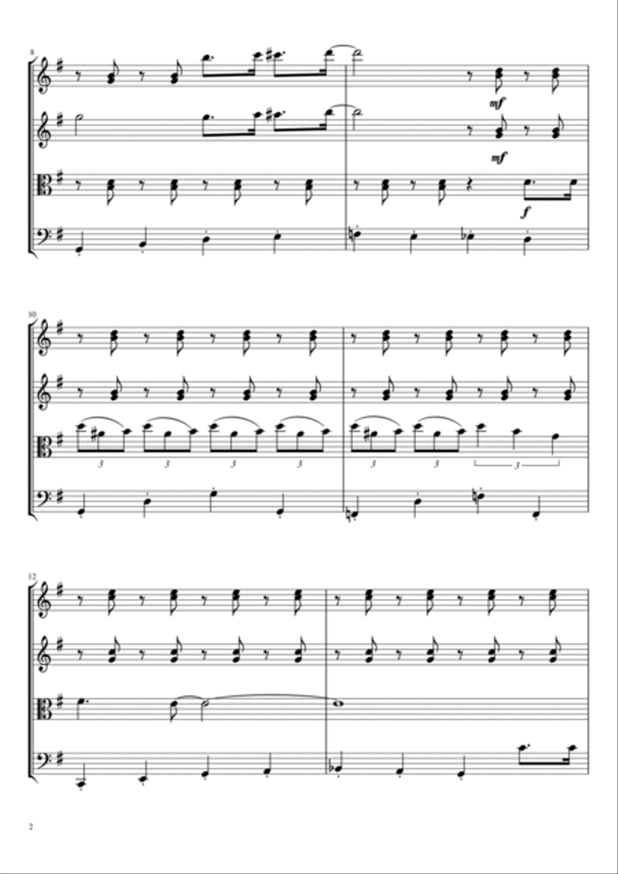 Happy Birthday (String Quartet) String Quartet scores gallery preview page 2