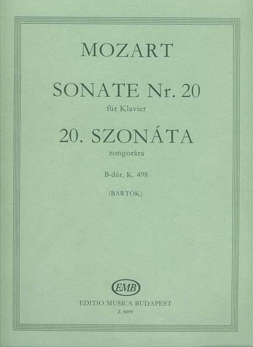 Sonate Nr. 20 B-Dur, KV 498