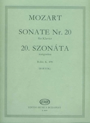 Book cover for Sonate Nr. 20 B-Dur, KV 498