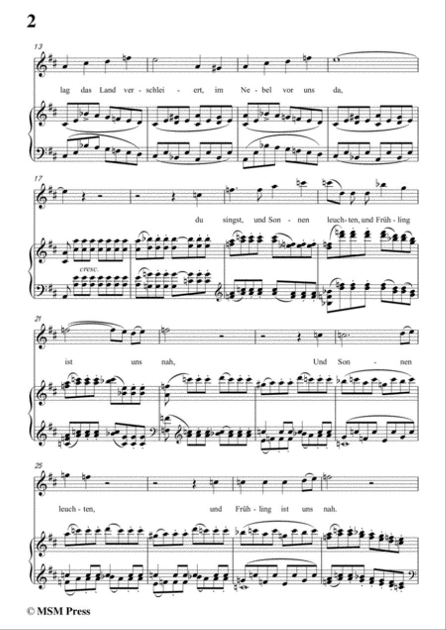 Schubert-Geheimniss(Mayrhofer),in D Major,for Voice&Piano Voice scores gallery preview page 4
