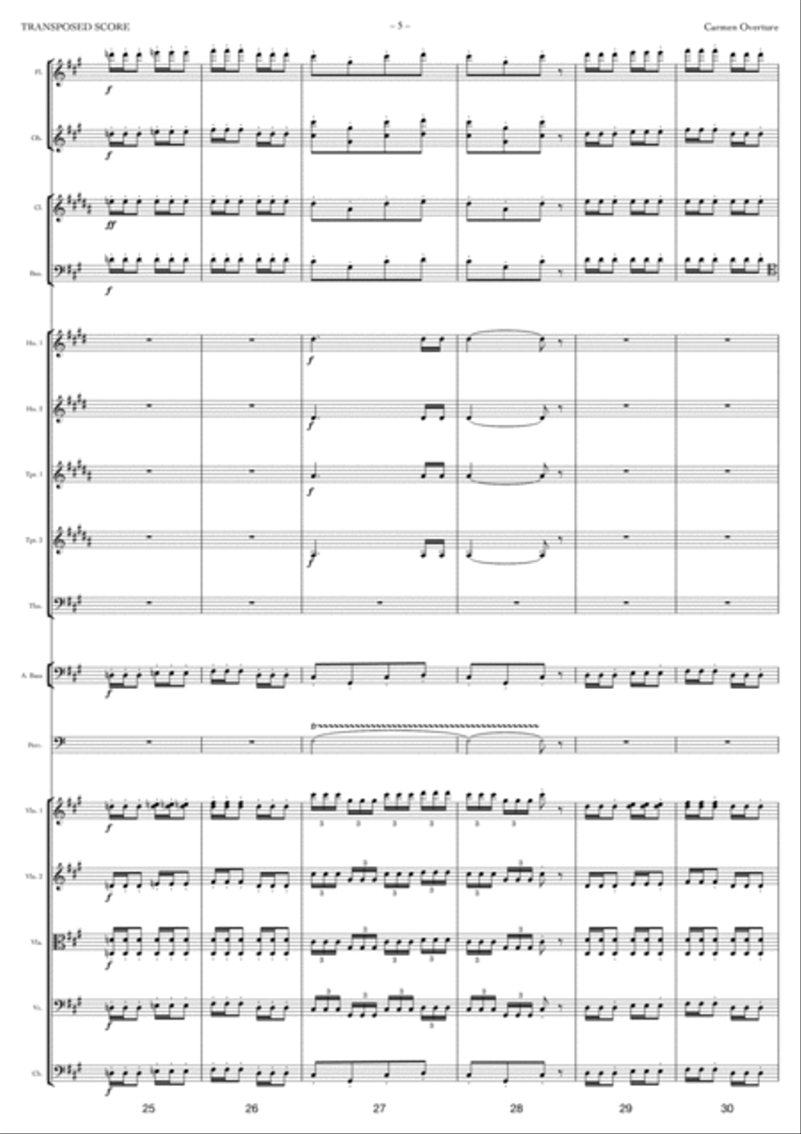 Carmen Overture Full Orchestra scores gallery preview page 5