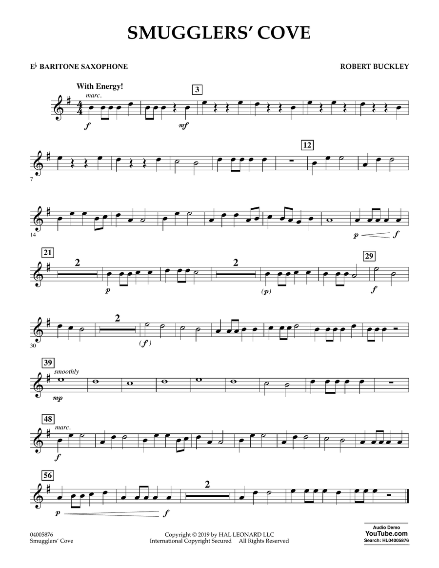 Smugglers' Cove - Eb Baritone Saxophone Concert Band scores gallery preview page 1