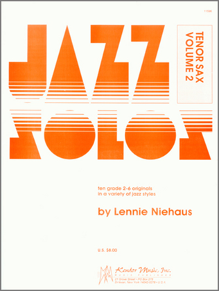 Book cover for Jazz Solos For Tenor Sax, Volume 2