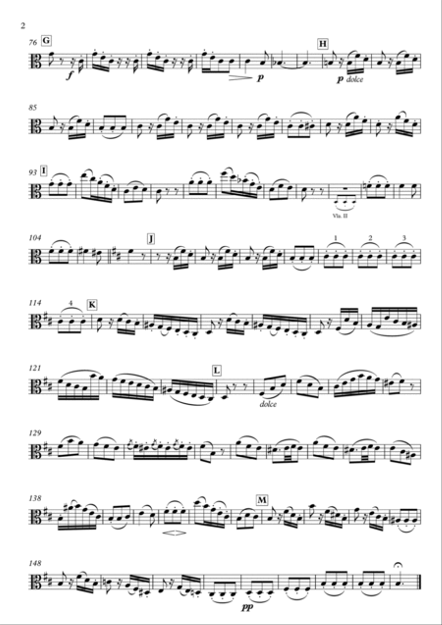 Adagio from String Symphony No.8 in D major, MWV N8 for Four Violas Viola Solo scores gallery preview page 6