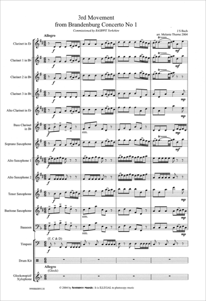 3rd Movement (Allegro) from Brendenburg Concerto No. 1