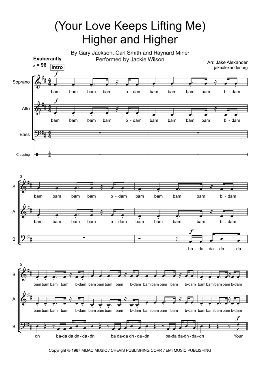 (your Love Has Lifted Me) Higher And Higher (your Love Has Lifted Me) Higher And Higher 3-Part scores gallery preview page 1