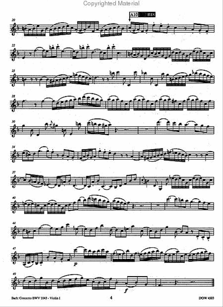 Bach: Concerto for Two Violins, Strings and Basso Continuo, BWV 1043 in D Minor String Duet scores gallery preview page 5
