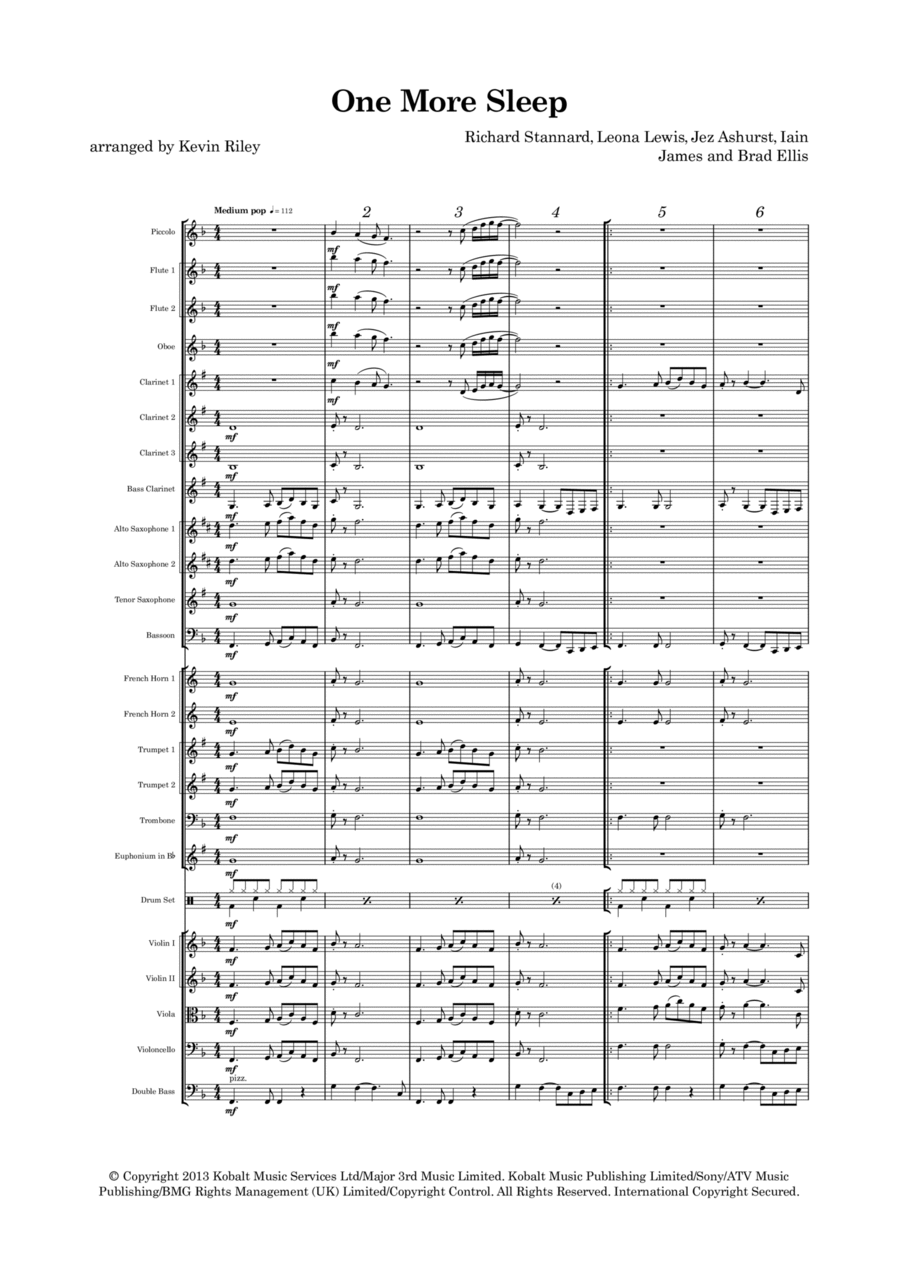 One More Sleep Full Orchestra scores gallery preview page 1