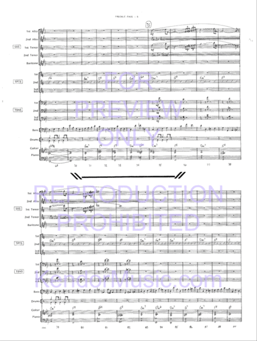 Freckle Face (Full Score) Jazz Ensemble scores gallery preview page 7