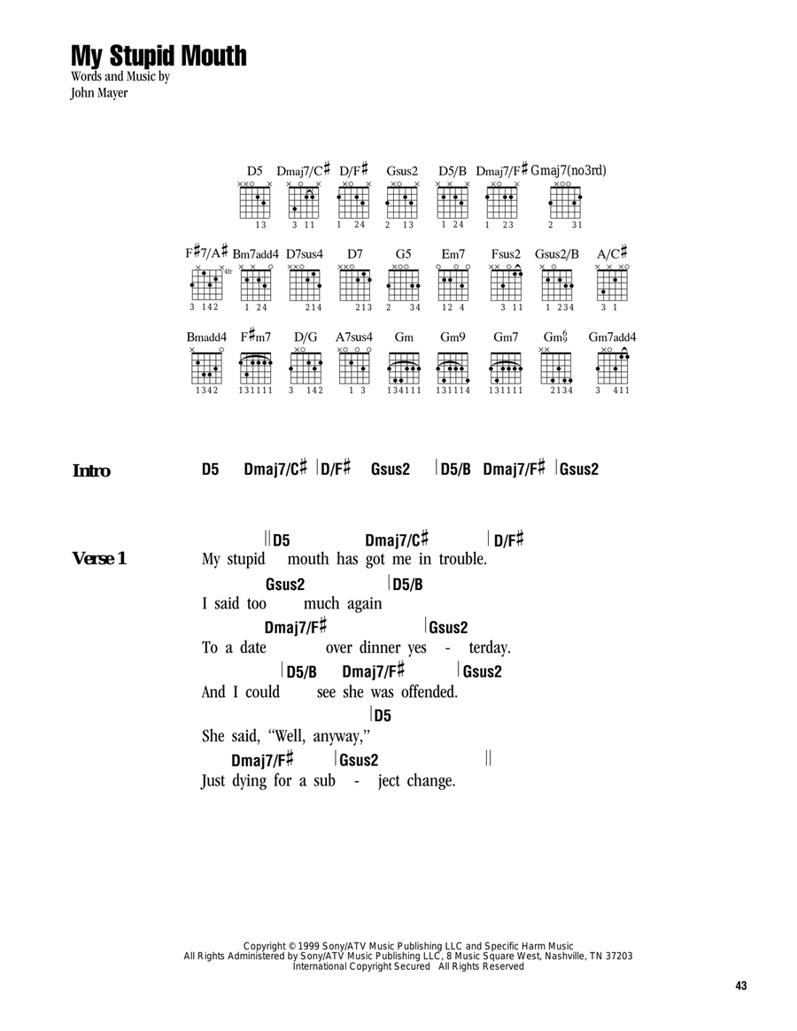 My Stupid Mouth Acoustic Guitar scores gallery preview page 1