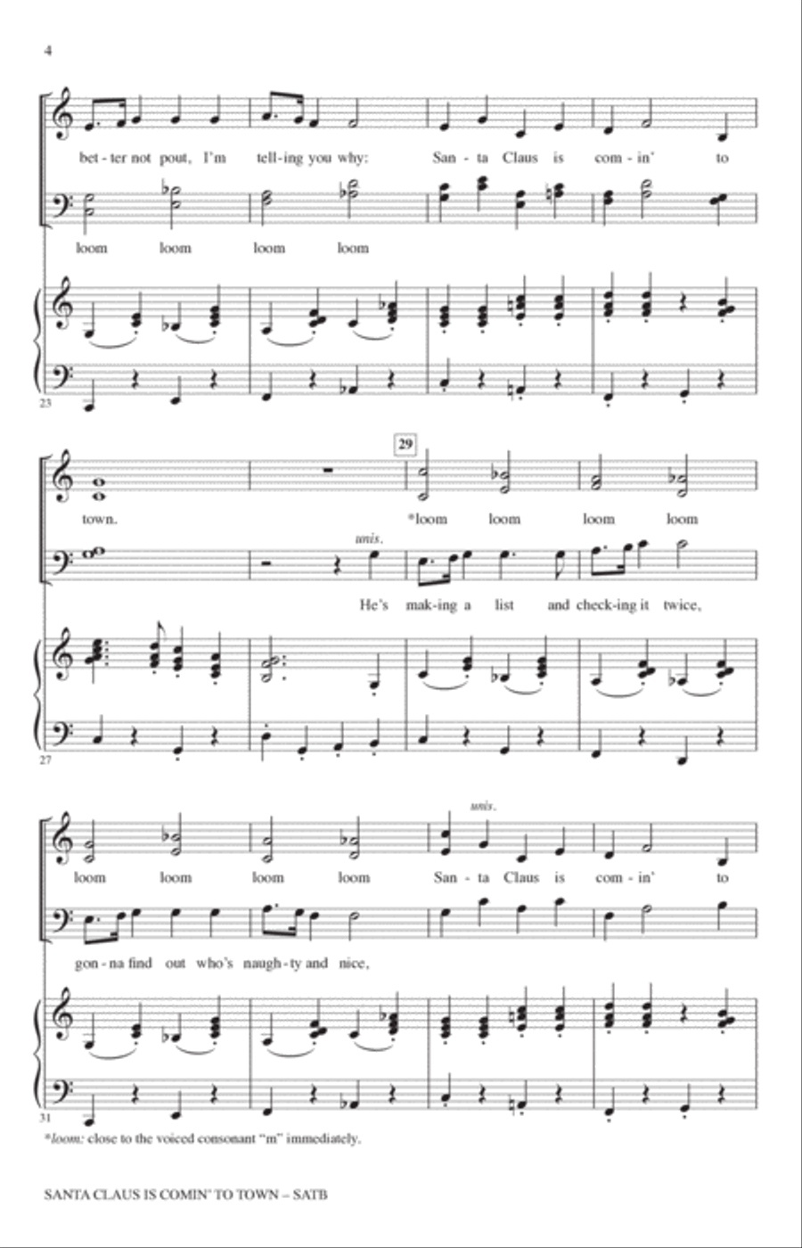 Santa Claus Is Comin' To Town (arr. John Leavitt) 4-Part scores gallery preview page 3