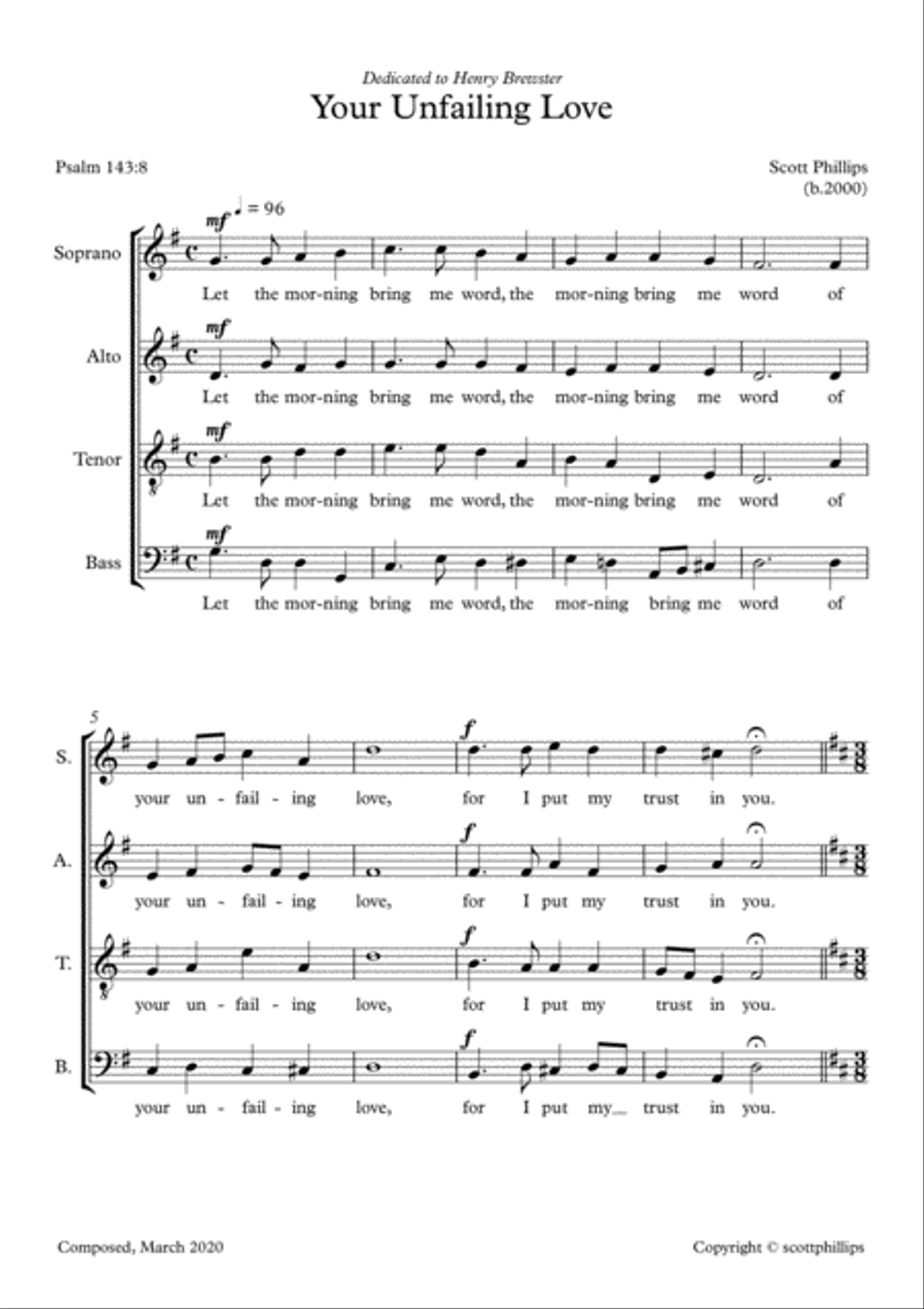 Your Unfailing Love Your Unfailing Love 4-Part scores gallery preview page 1