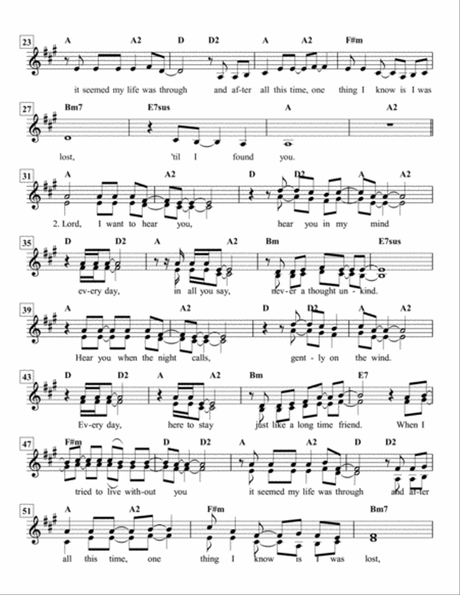 Lost 'Til I Found You Piano, Vocal, Guitar scores gallery preview page 2