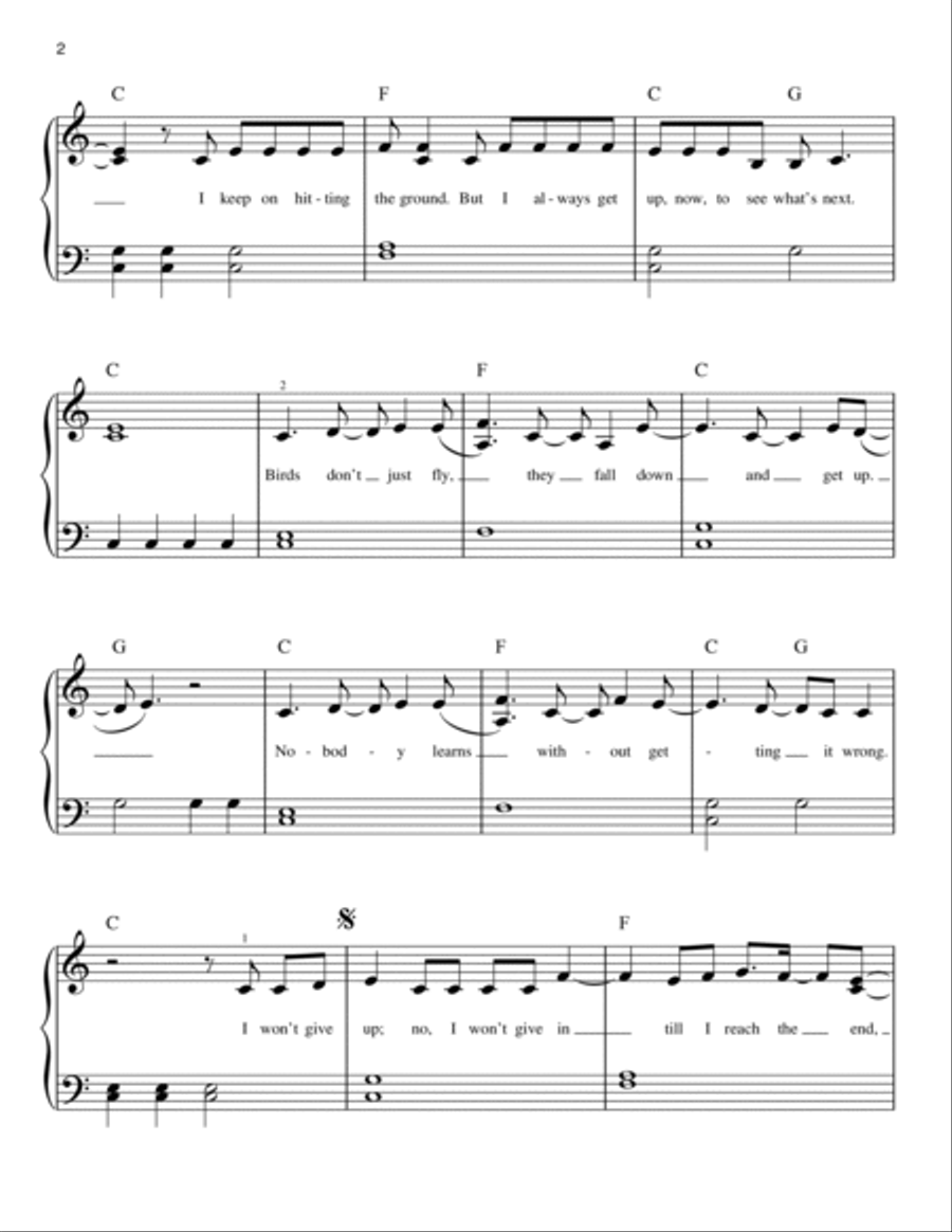 Try Everything (from Zootopia) Easy Piano scores gallery preview page 2