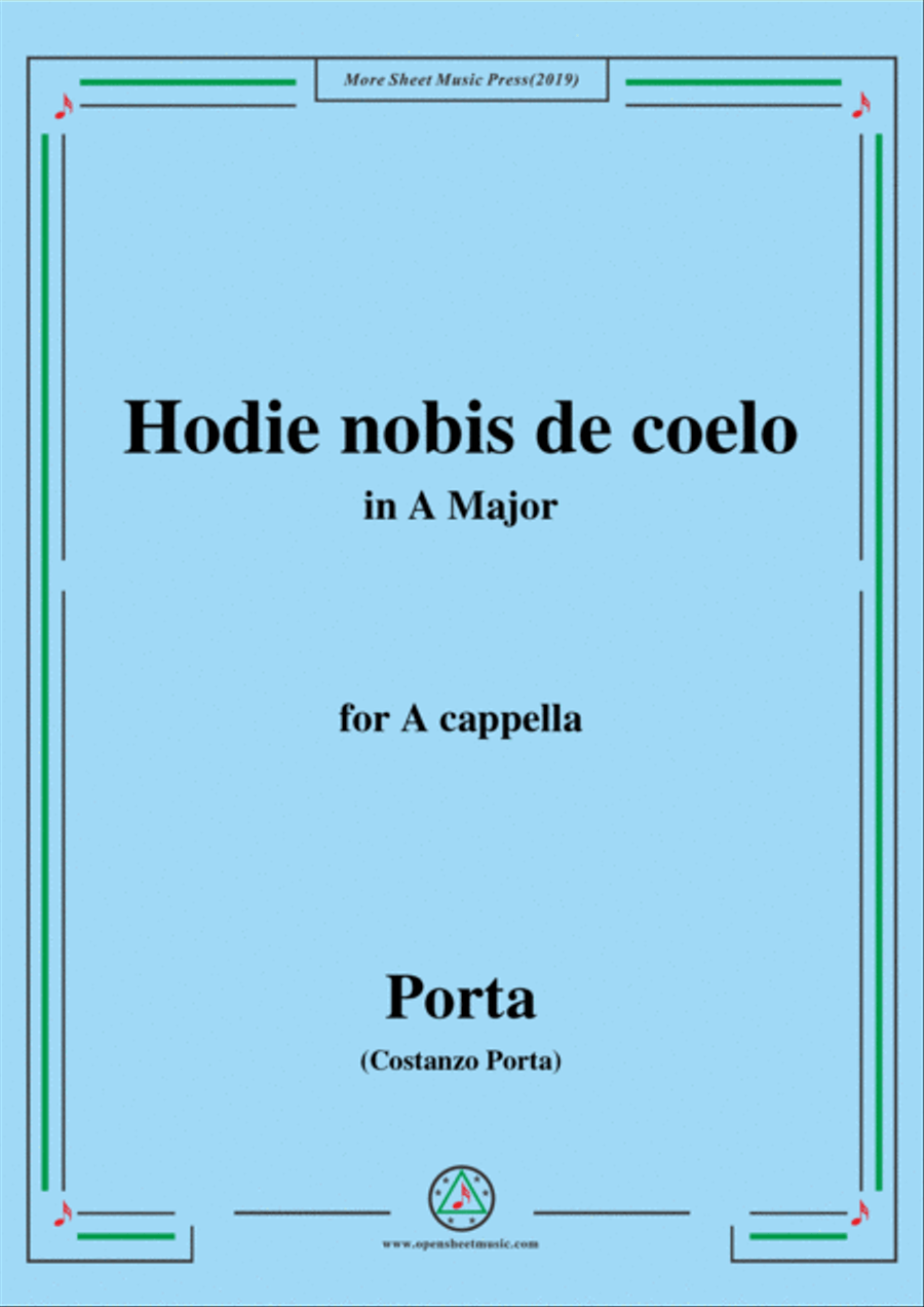 Porta-Hodie nobis de coelo,in A Major,for A cappella 4-Part scores gallery preview page 1