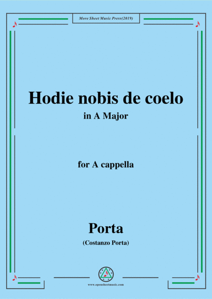 Porta-Hodie nobis de coelo,in A Major,for A cappella image number null