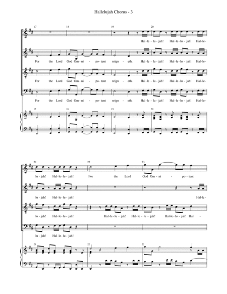 Hallelujah Chorus (SATB, key of D)