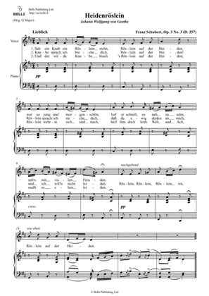 Heidenroslein, Op. 3 No. 3 (D. 257) (D Major)