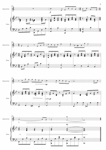 Cinema Paradiso - Duet: Soprano Sax and Piano Accompaniment - Score in B flat