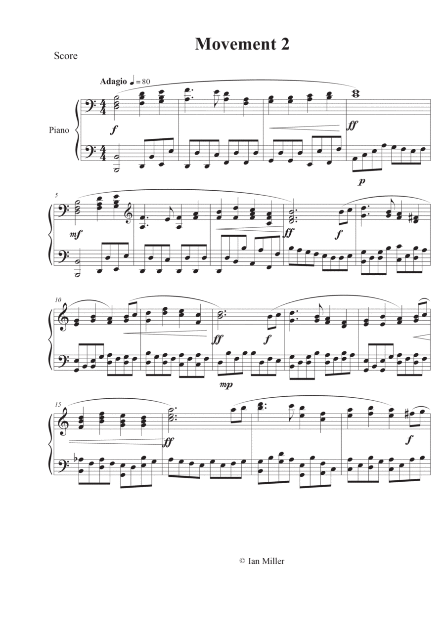 Piano Sonata number 4, Movement 2 Piano Solo scores gallery preview page 1