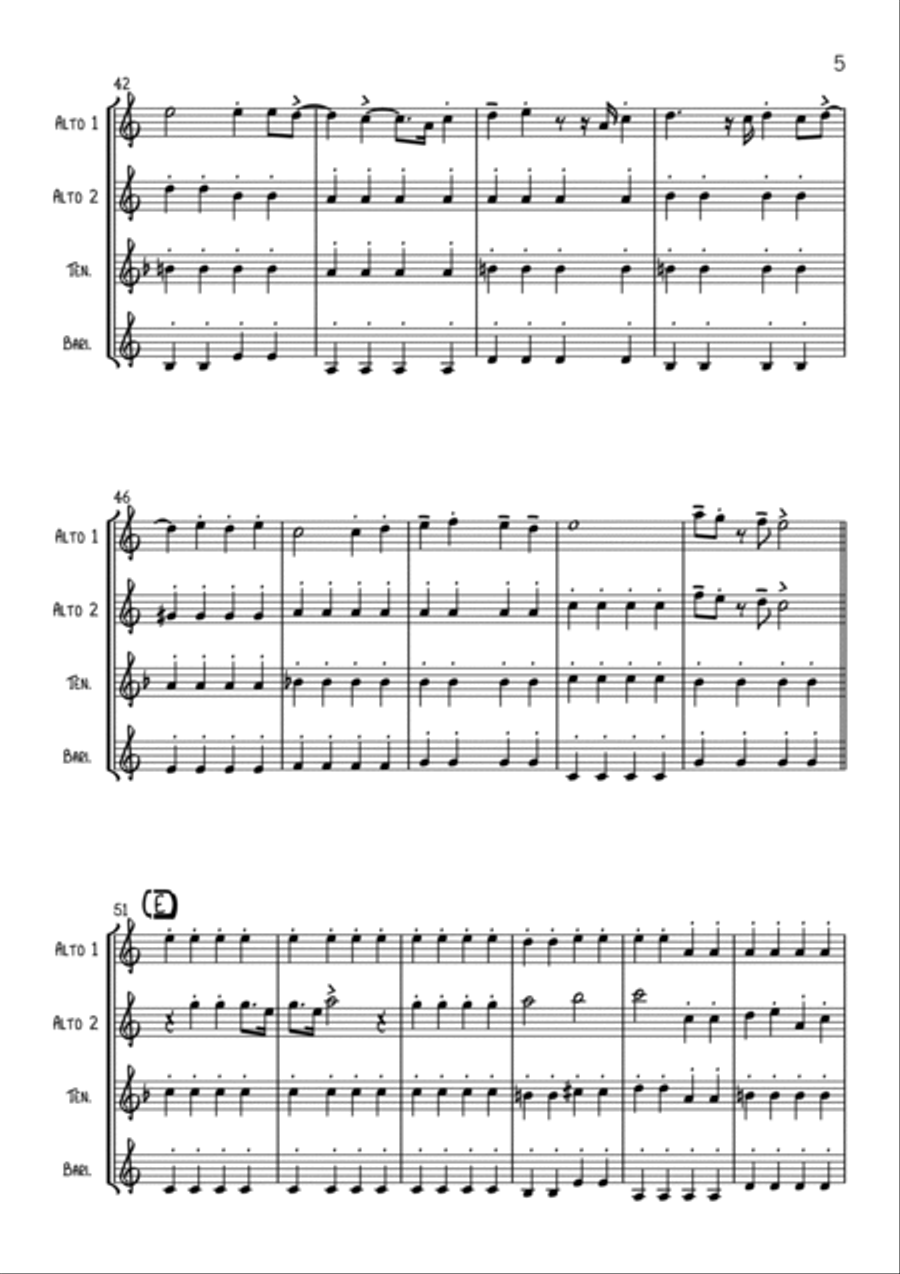 Mr. Blue Sky Mr. Blue Sky Saxophone Quartet scores gallery preview page 5