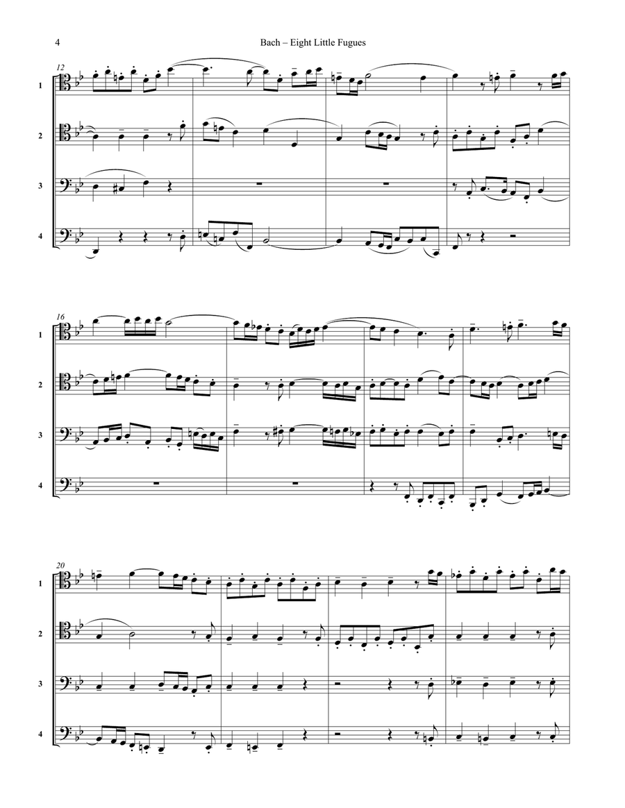 Eight Little Fugues for Four Trombones BWV 553-560 Trombone Quartet scores gallery preview page 4