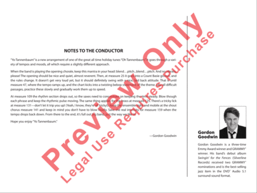 Yo Tannenbaum! Jazz Ensemble scores gallery preview page 3