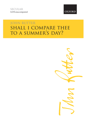 Book cover for Shall I compare thee to a summer's day?