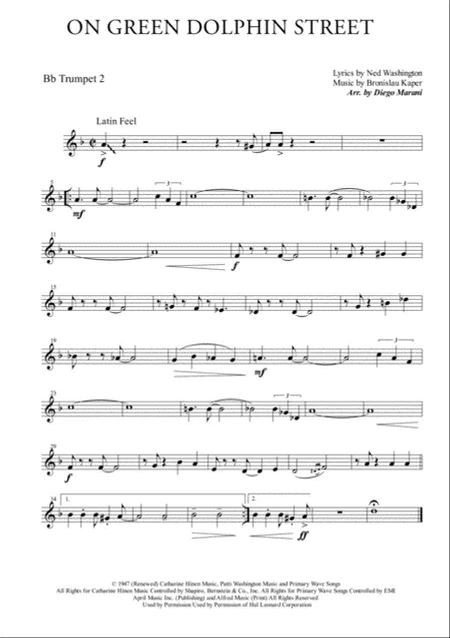 On Green Dolphin Street Brass Ensemble scores gallery preview page 2