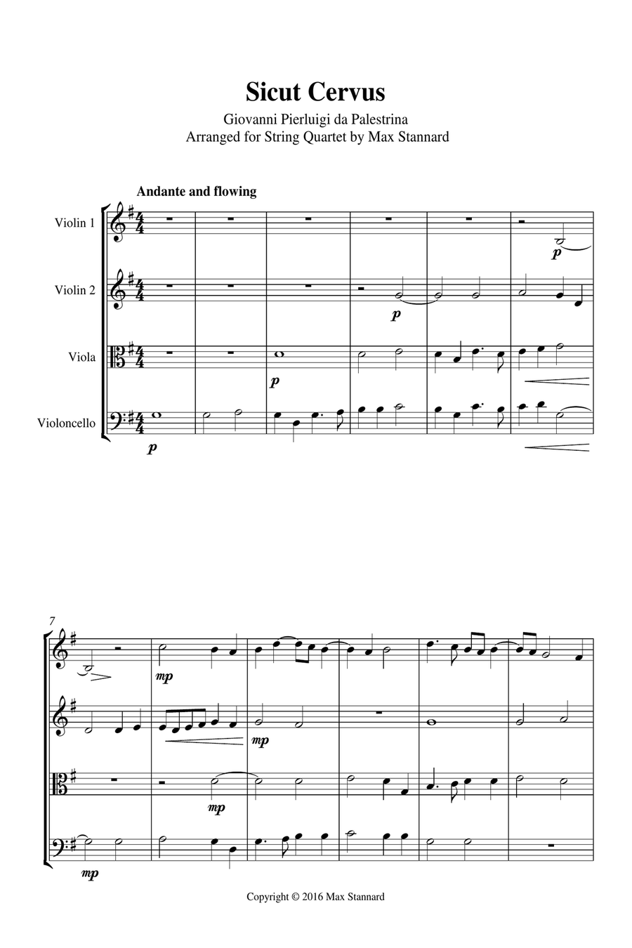 Sicut Cervus String Quartet scores gallery preview page 2