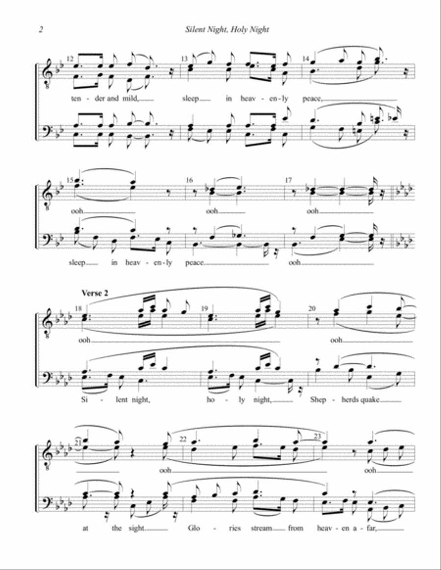 Silent Night, Holy Night TTBB scores gallery preview page 2