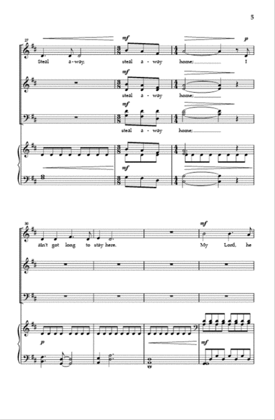 Steal Away 4-Part scores gallery preview page 4