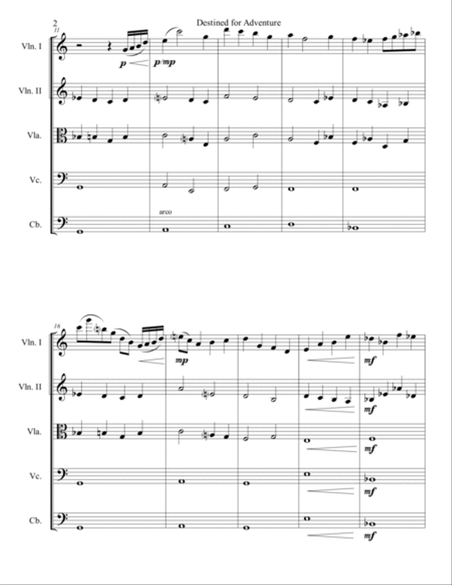 Destined for Adventure String Quartet scores gallery preview page 2