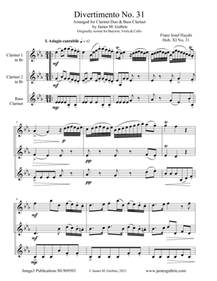 Haydn: Divertimento No. 31 for Clarinet Trio