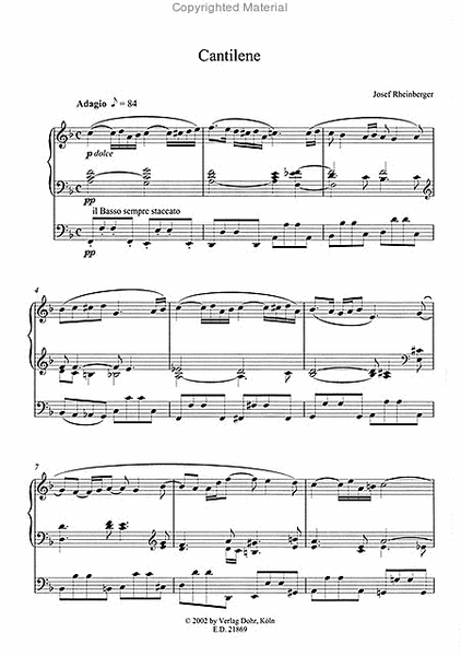 Cantilène für Orgel op. 148,2 (aus der Orgelsonate Nr. 11 d-Moll)