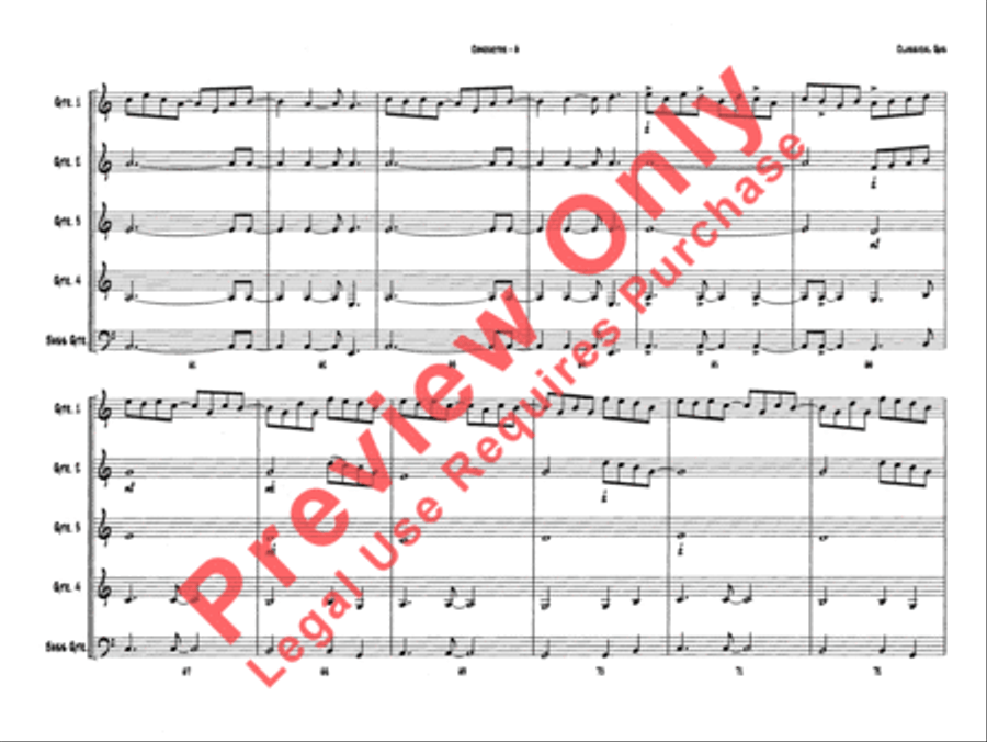 Belwin's 21st Century Guitar Ensemble -- Classical Gas Guitar Ensemble scores gallery preview page 10
