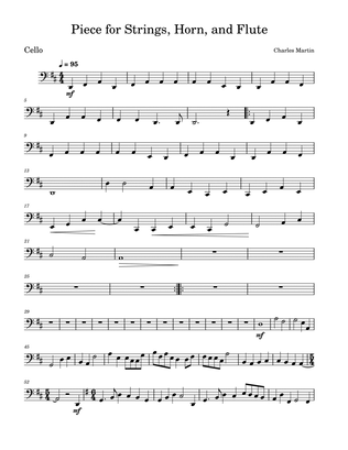 Piece for Strings, Horn, and Flute - Cello