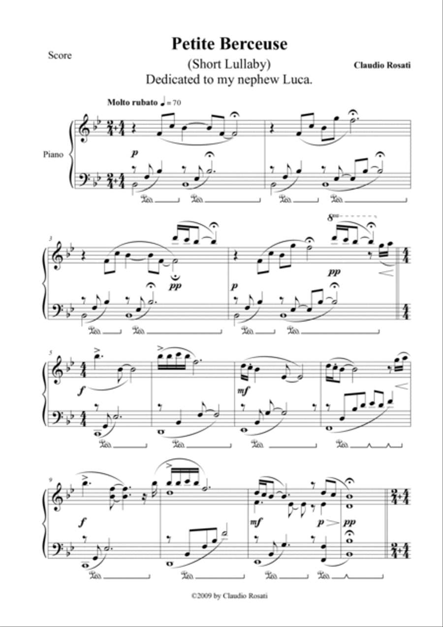 Petite Berceuse (Short Lullaby) Piano Solo scores gallery preview page 2