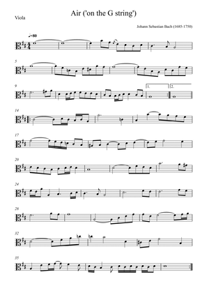 Air ('on the G string') - Viola
