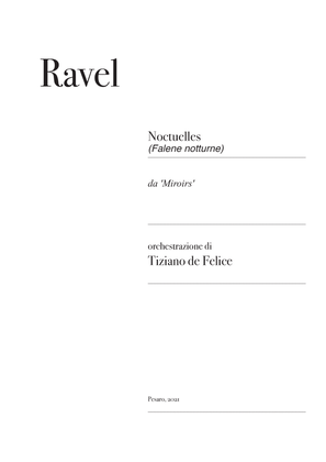 Ravel - Noctuelles (orchestra) - Score Only