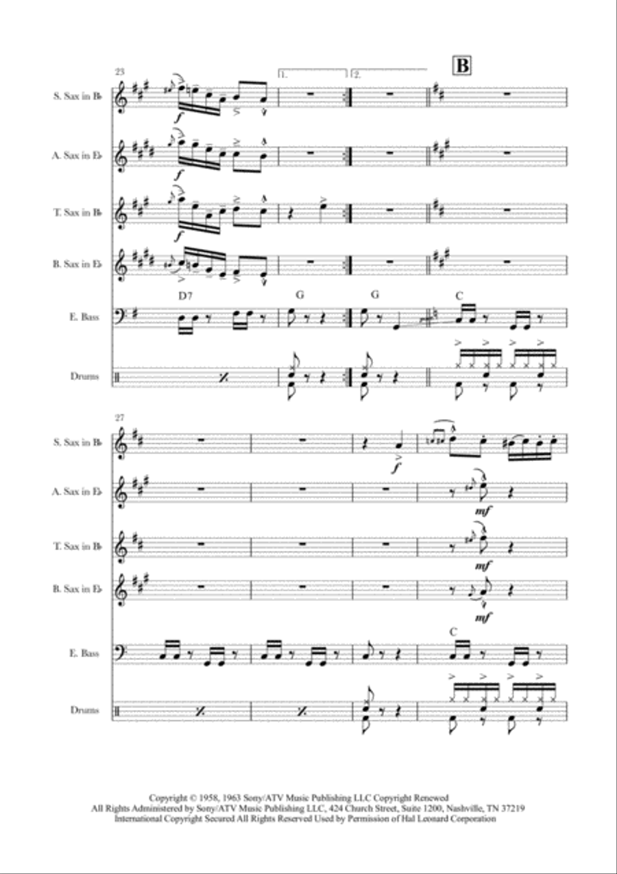 Yakety Sax Saxophone Quartet scores gallery preview page 4