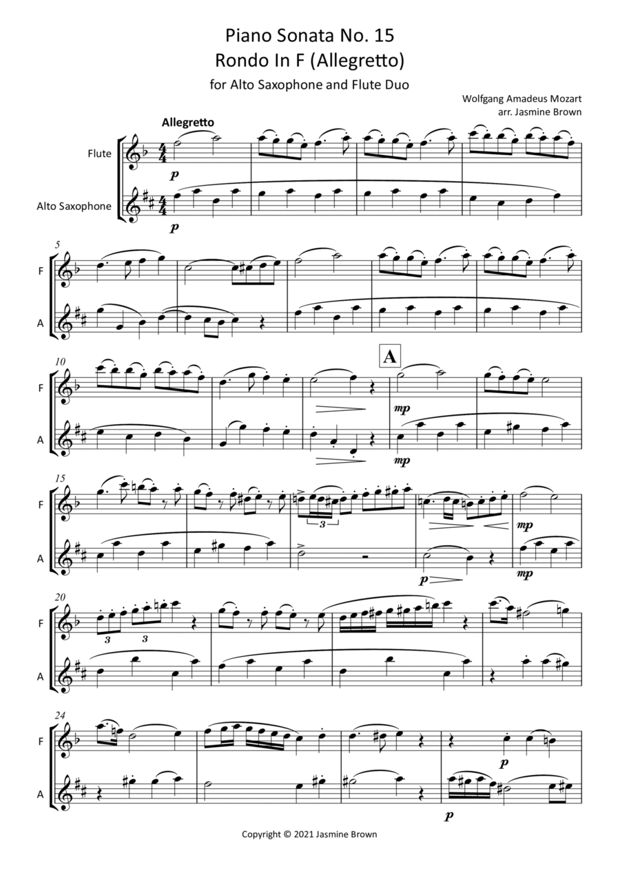 Rondo In F - Flute and Alto Saxophone Duet